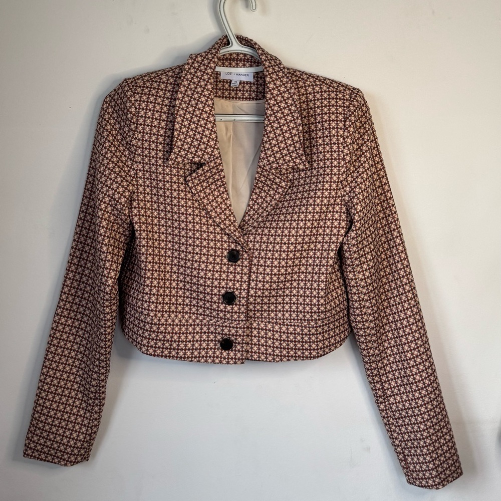 Lost + Wander Brown and Cream Blazer for a Chic Look